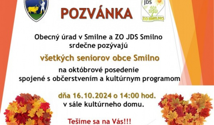 1. fotografia fotogalérie Posedenie pre seniorov 16.10.2024 - foto