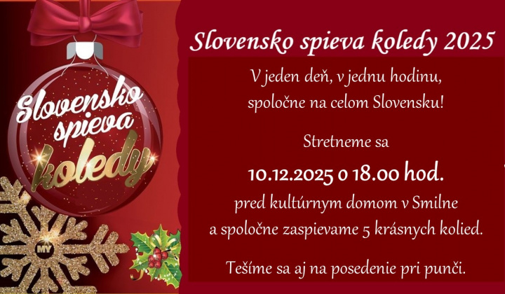 Fotka - Slovensko spieva koledy 10.12.2025 o 18:00 hod.