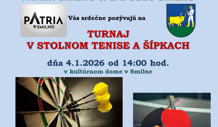 Fotka - Turnaj v stolnom tenise a šípkach 4.1.2026